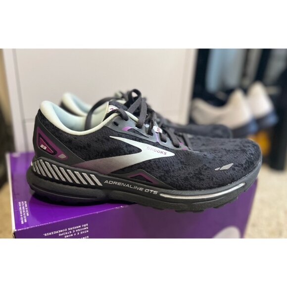 Brooks Adrenaline GTS 23 Women's Size 9 B Black Purple Running Shoes Worn No Box - Picture 2 of 7